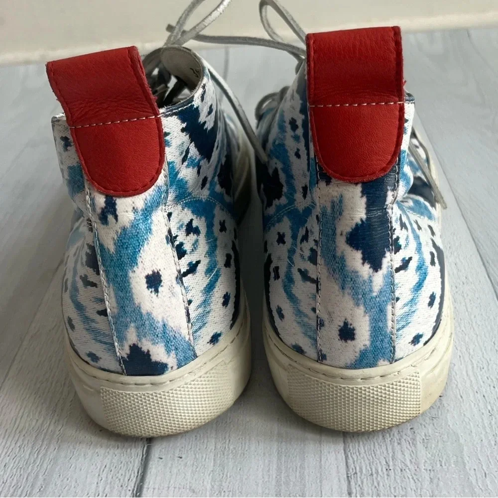 RARE Del Toro Blue Printed Leather Chukka Sneakers Size 11